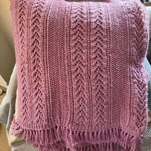 Handknit Wool Afghan